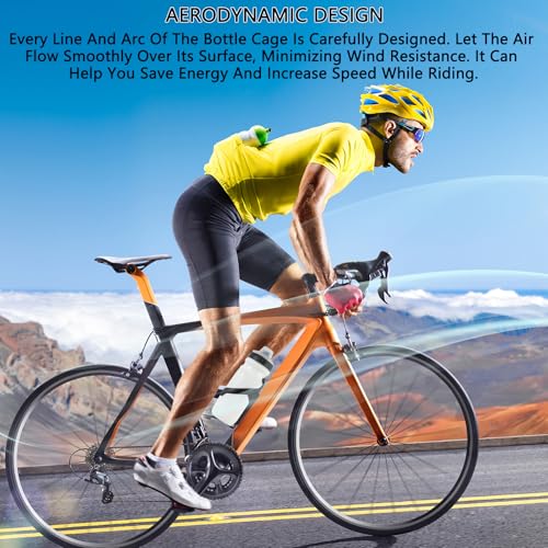 HUALONG aero Bike Water Bottle Holder Nylon Carbon Water Bottle Cages for Road Bikes Mountain Gravel e Bike Bicycle for 2.76-2.95 in Diameter Bottles, Black Matte 2-Pack - Thumbnail 2