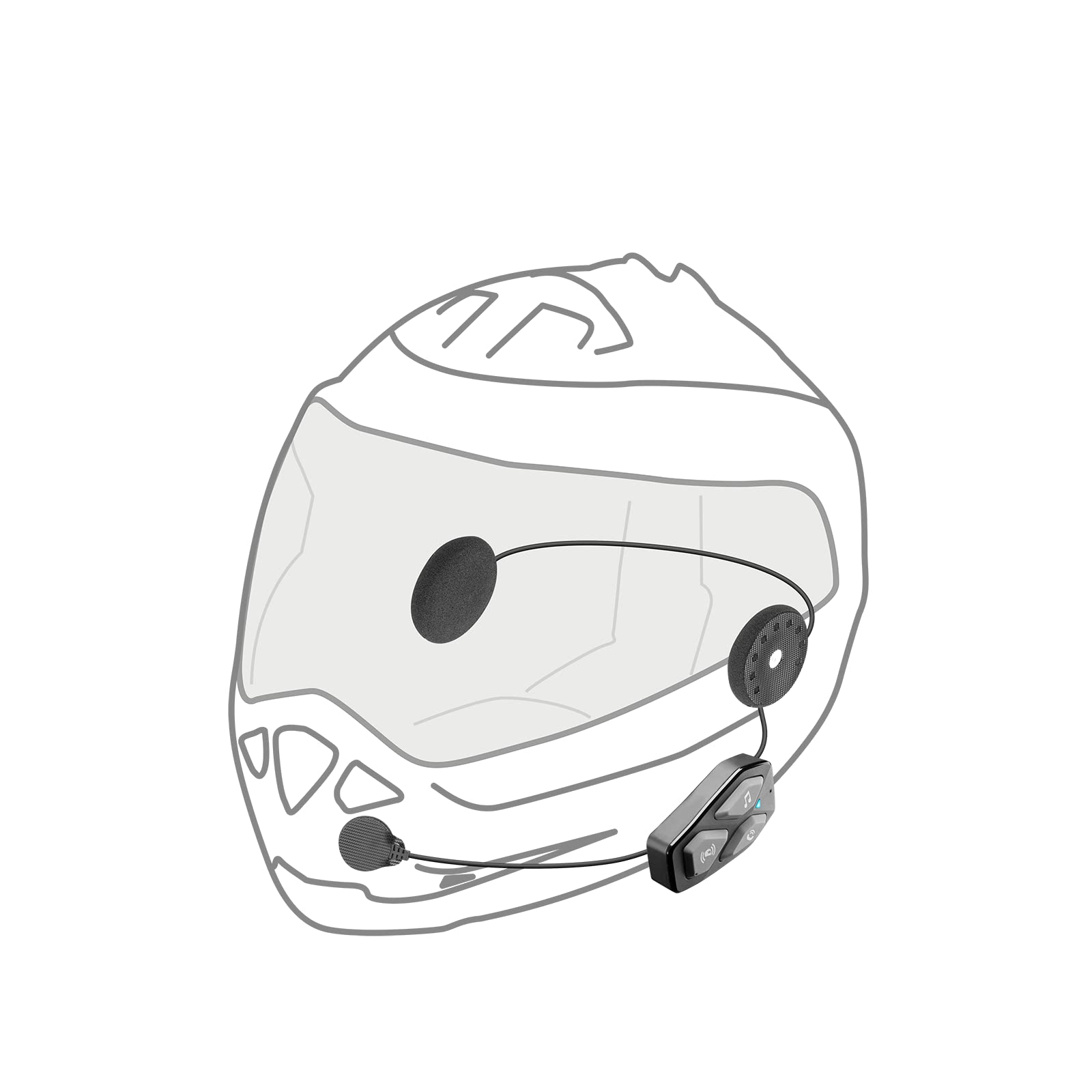 INTERPHONE UCOM3 - Dual Paquet - Système de Communication Moto Bluetooth 5.1 du Casque, écouteurs 32 mm, Moto Moto 500 m de Distance, 10 h d'autonomie, de la Musique, GPS, imperméable