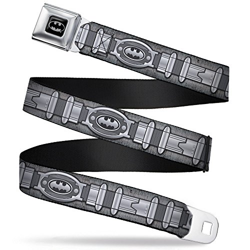 Cinturón de seguridad gris Batman Buckle-Down de 2.5 cm ajustable para niños y jóvenes
