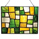 365CUSGIFTS Personalized Rectangle Abstract Geometric with Rays Stained Glass Suncatcher Window Hanging, Gothic Christmas Ornaments for Fiction Lovers, Dinosaur Room Decor for Nursery New Home Gifts