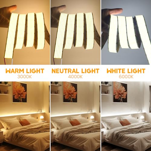 Tira LED flexible 24V COB 1600 LEDs/m 4M blanca miniatura 4