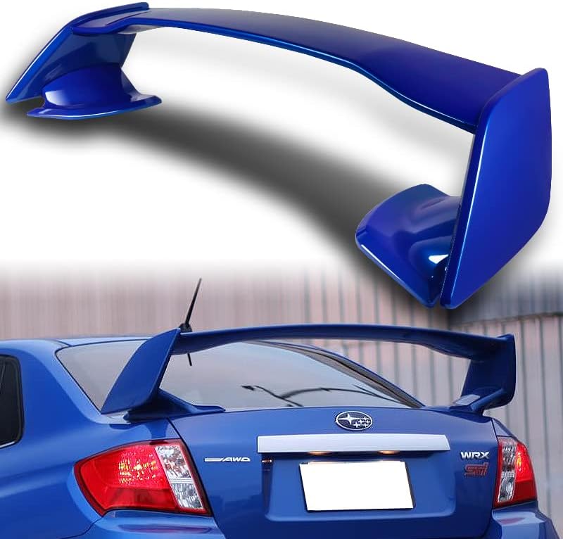 HYPERSPEED Trunk Spoiler Wing Lip Rear Tail Lid kit ABS STI-Style Fit for Subaru Impreza WRX 2008 2009 2010 2011 2012 2013 2014, Car Mods Exterior Accessories Replacement Part Assembly (Primer Black)