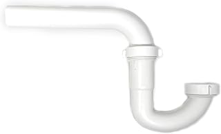 1 1/4" P Trap Kitchen Sink Bathroom Kit Fit 1 1/4" White Plastic Tubular with PVC Threaded Adapter
