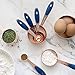 COOK WITH COLOR Measuring Cups Set and Measuring Spoon Set, Stainless Steel Handles, Nesting Kitchen Measuring Set, Liquid Measuring Cup Set, 8 PC Copper, Navy