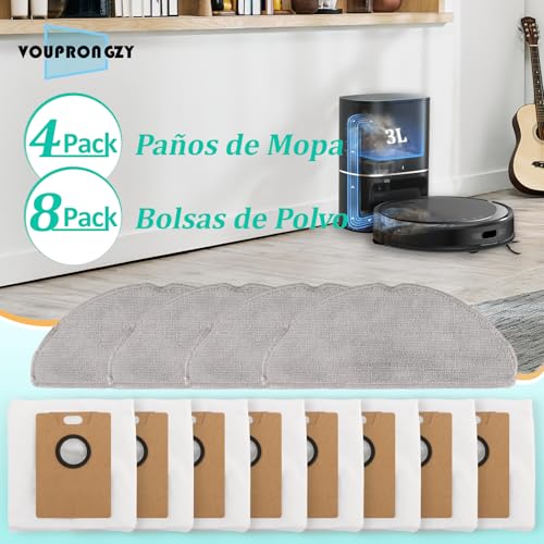 Miniatura 9 de 8 Bolsas De Polvo 4 Mopas De Fregado Para Tapo Rv30 Max Plus Rv20 Max Plus Bolsas De Aspiradora Pano De Esfregona Accesorios