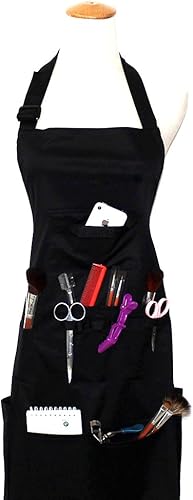 boshiho Delantal de pintura para adultos, hebilla ajustable, delantal de peluquero con bolsillos para mujereshombresunisex, delantal de trabajo o