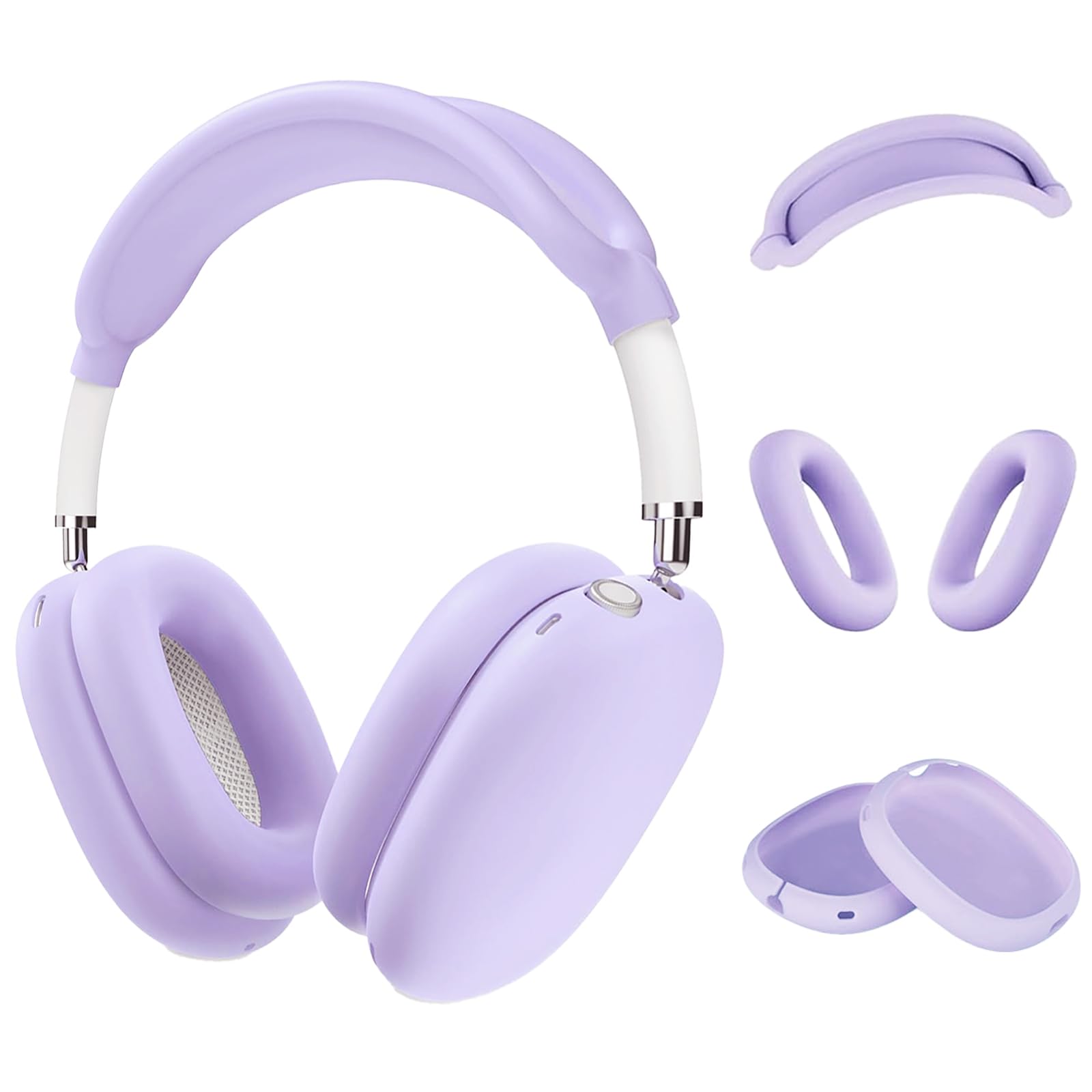 Silicone Case Cover for AirPods Max Headphones，Anti-Scratch Ear Cups Cover/Ear Pad Case Cover/Headband Cover 3 in 1 Accessories Silicone Protector for
