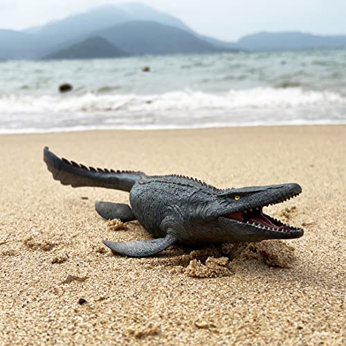 Higherbros Mosasaurus Shark Toys With Openable Jaws The Megalodon 11" Ocean World Realistic Marine Animal Creature Action Figure, Great For Bath Toys, Beach Toys, Birthday Gifts Cake Topper #TOP6