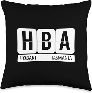 HBA Hobart Tasmania AU Travel Souvenir Traveler Black Text Throw Pillow