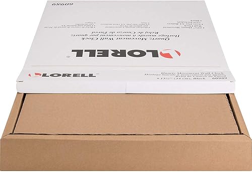 Miniatura 5 de Lorell Reloj de pared con números arábigos, 13-1/4 pulgadas, marco negro