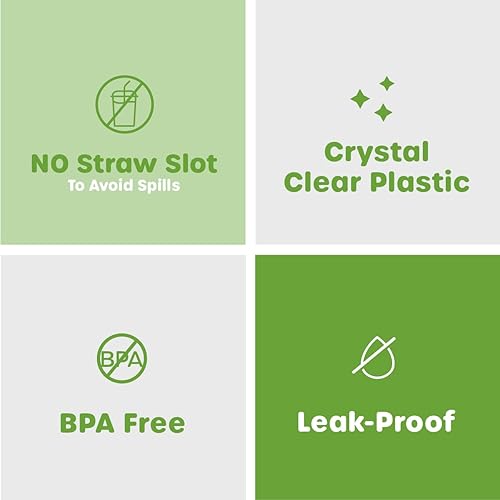 Miniatura 4 de Comfy Package, 100 unidades Tapas planas de plástico PET transparente (sin agujero) con borde de 3.858 in para vasos de batido de 12, 16, 20 y 24