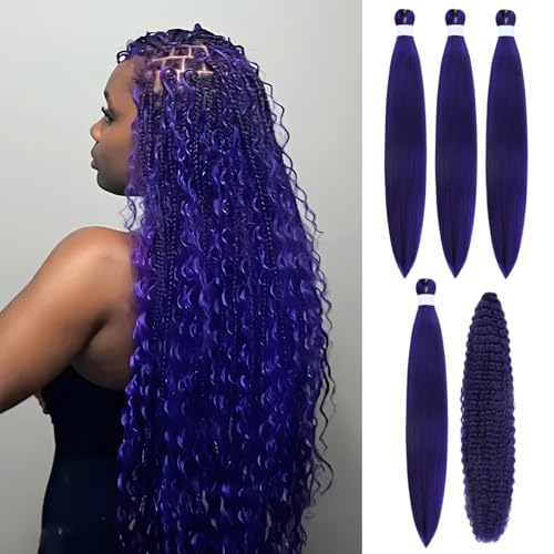 Purple Boho Hair for Braiding Italian Curly Braiding Hair Yaki Ez Braid