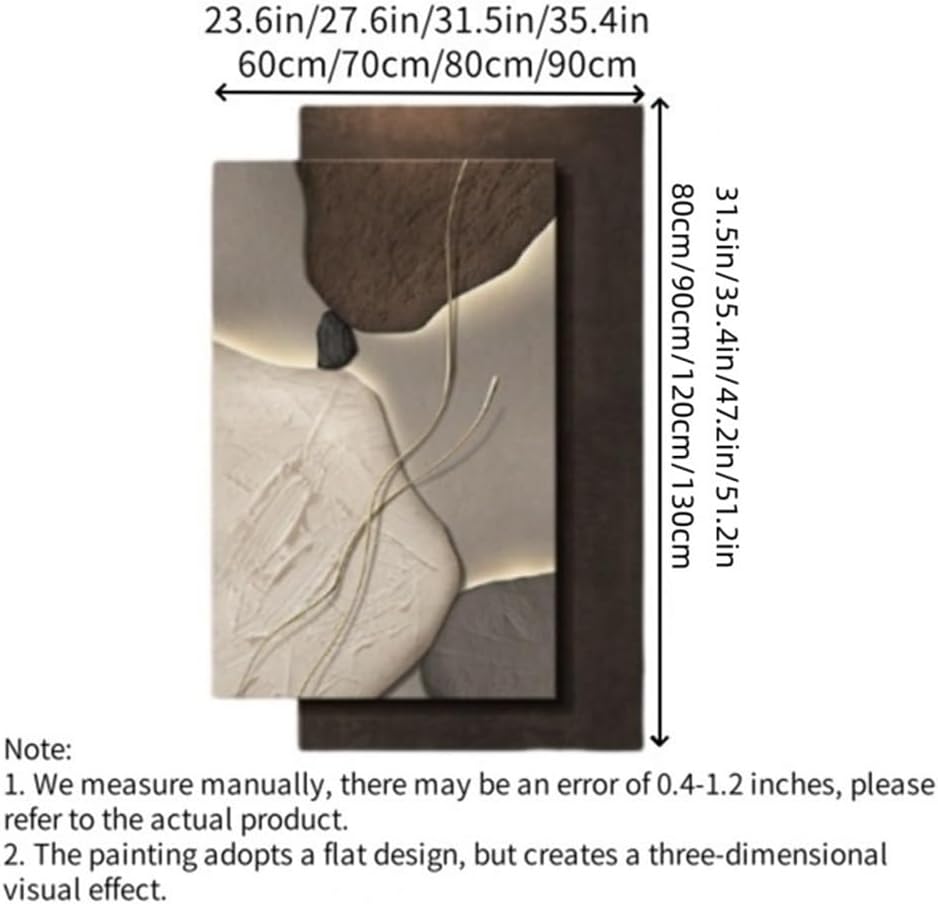 Modern Sandstone Wall Decor, Plug-in Power Supply Artwork for Walls Wall Painting with LED Lights, Room Decoration for Entrance, Corridor, Living Room(A,27.6 * 35.4IN)