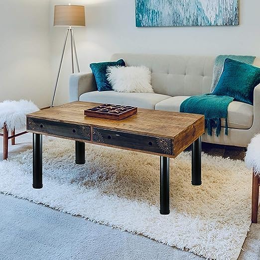 Image of Ventuos New Town Adjustable Metal Furniture Legs, 14 inch Black Bench /Table Legs - Set of 4 Heavy-Duty Adjustable Legs for Coffee Tables, End Tables, Benches & DIY Furniture Projects