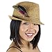 Zucker - Hat Feather Trims - Roaring 20s Flapper Style Feather Pick - Costume - Cosplay - Millinery - Floral Arrangements - Pheasant/Hackle/Guinea - Champagne/Mint/Natural