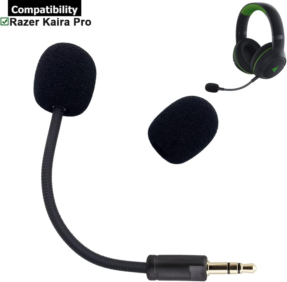 Kaira Pro Microphone, Replacement Aux 3.5mm TRS Mic Microphone Booms for Razer Kaira Pro Wireless Gaming Headphones Game Headsets