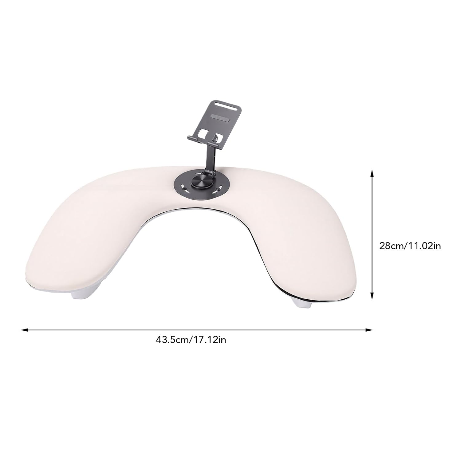 ZJchao Nail Arm Rest Manicure Hand Rest U Shaped Hand Pillow with 360 Rotatable Phone Holder for Salon Home Use White
