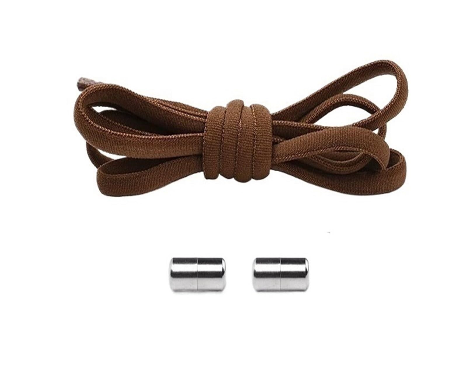 Cordones de zapatos,Cordones de atletismo, Cordones elásticos sin cordones for zapatillas de deporte for niños y adultos, cordones redondos, zapatos con cordones rápidos(Brown)