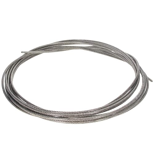 Vista 26 de Heyiarbeit Cuerda de alambre 5/32 de acero inoxidable 304, cable de alambre de PVC de 52.4 pies de longitud, cable de avión perfecto