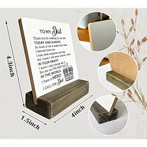 To My Dad Wood Plaque Gift You Are The Best Dad in the World You Are My Hero Plaque with Wooden Stand Wood Sign Plaque Gift Ideas Gift for Dad Best Dad Ever Birthday Christmas Fathers Day Gift