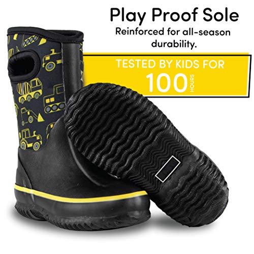 LONECONE Kids Muck Boots for Girls and Boys - Construction Zone, 8 Toddler angle 2
