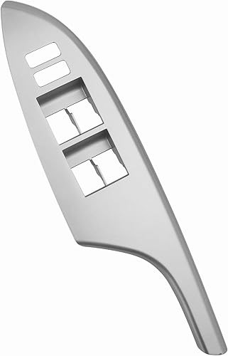 Osompar Interruptor de ventana eléctrica Bisel delantero del lado izquierdo del conductor (plateado) compatible con el panel de interruptores de