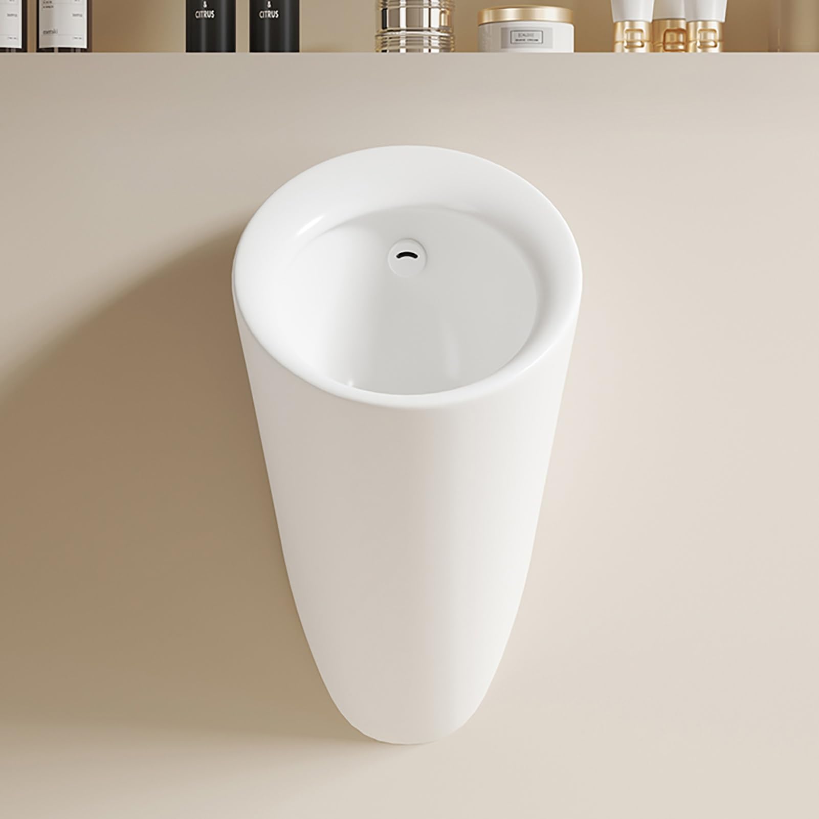 Urinarios de cerámica para Hombres, Urinario de Pared con Sensor Inteligente y Descarga, para Uso público, para Karaoke, Bares, baños y hoteles(White)