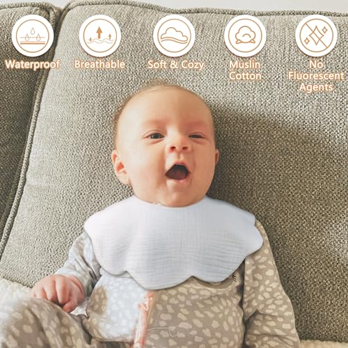 EllieHouse Baby Bibs for Girls Boys 8 Pack Muslin Drool Teeth Drooling Teething Bibs Muslin Cotton for Toddler Infant4