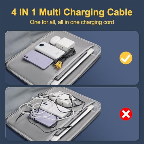 Image of ZORBES 4 in 1 Multi Cable, 3.3Ft PD 65W C Type Cable Fast Charging & Data Transfer, Support Thunderbolt, Type C, Lighting & USB A for iPhone 17 /16 /15, Galaxy S26 /S25 /S24 /S23, MacBook, iPad