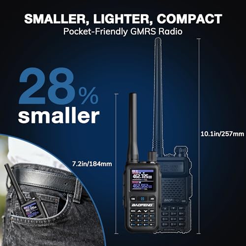 Image of [Chirp Compatible] Baofeng UV-5G Mini GMRS Handheld Radio with BT App Programming, Long Range Walkie Talkie GMRS Repeater Capable, with 8-Band Receiver, Dual PTT, 999 Channels, for Off-Road, 2 Pack