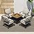 Grand patio 5-Piece Patio Furniture Set with 29-Inch CSA Approved Woodgrain Propane Gas Fire Pit Table Outdoor Rocking Chairs with Gray Olefin Cushions for Dining Party