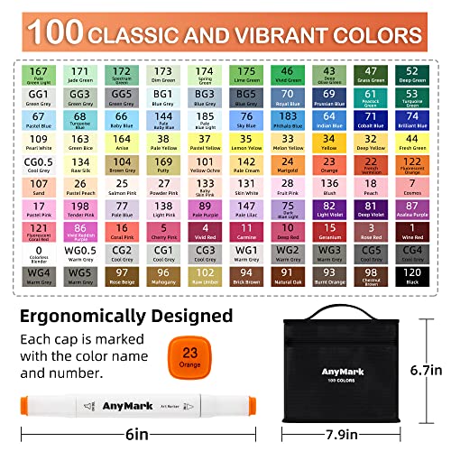Feutres a Alcool AnyMark pour Colorier Sans Traces Grâce à la Double Pointe Précise