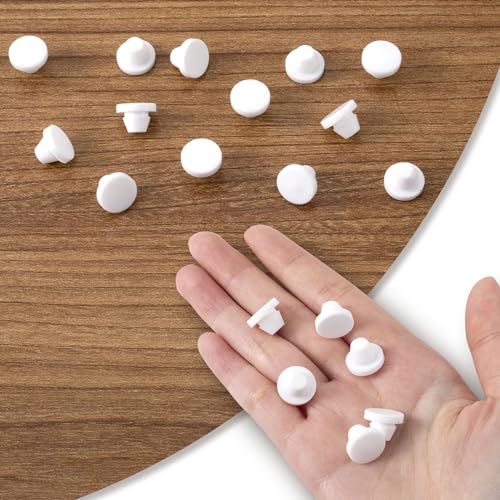 Image of HINZIC 20 Pack 5 /16 Inch (8mm) Button Plug Seal Fit for 8-8.5mm Snap in for Locking Bottle Jack Oil Fill Hole Tube- White