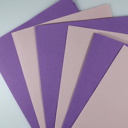 Image of KCS 6 pc of 12 inch x 18 inch(30cmx45cm) 14CT Counted Cotton Aida Cloth Cross Stitch Fabric (Lavender+Pink)