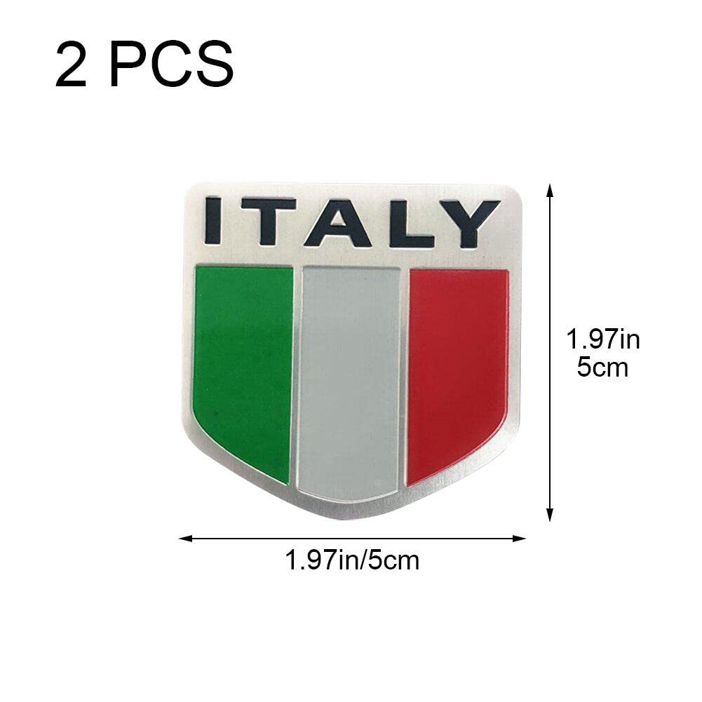 AUTOCOLLANT DRAPEAU ITALIEN POUR LES VOITURES ALFA ROMEO ET SPIDER