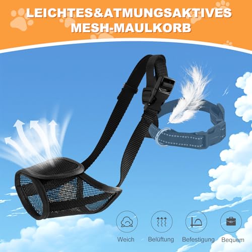 Yingphia Maulkorb Für Hunde,Atmungsaktiv & trinkbar,Verstellbar für kleine bis große Hunde (Chihuahua, Schäferhund, Bulldogge) Sicher gegen Beißen, Bellen & Kauen (M)
