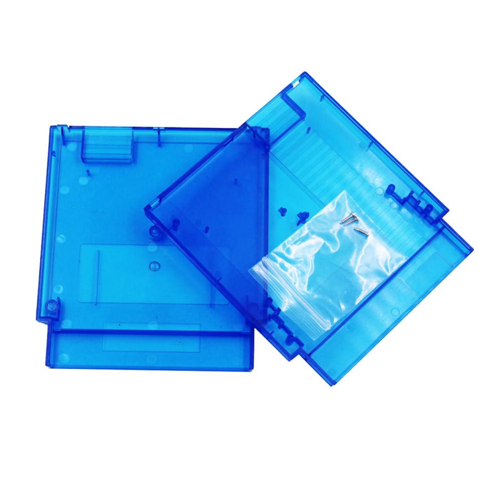 Meijunter 2PCS NES Game Card Cartridge Shell 60 to 72 Pin Replacement Hard Case Compatible with Nintendo NES Games Card, Clear Blue