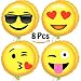 Pawliss Emoji Party Mylar Balloon 18" Set of 8