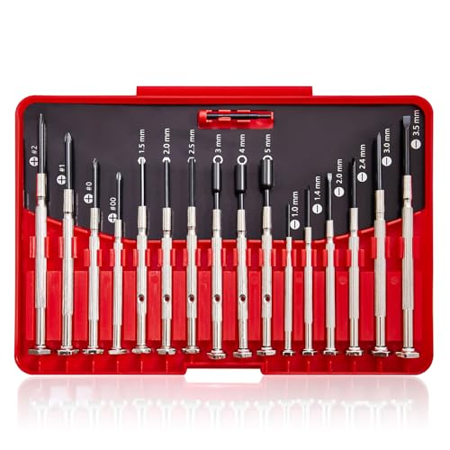 Haizibo Lot de 16 mini tournevis, petites lunettes, kit d'outils de montre avec loupe d'horloger, tournevis de précision, pour la réparation de montres et de...