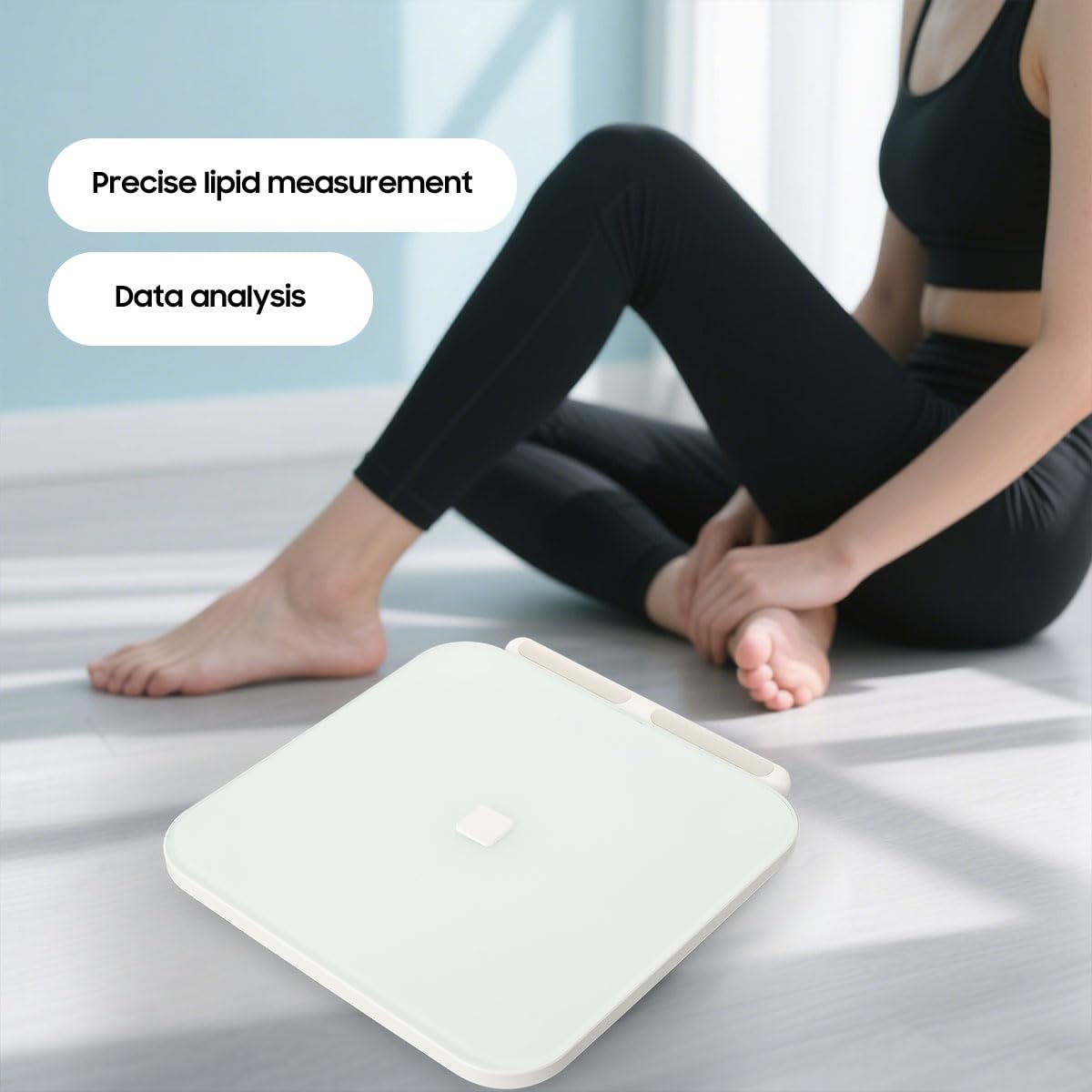 Bilancia Pesapersone Digitale, Bilancia Intelligente Impedenziometrica Bluetooth con App, ad Alta Precisione per la Misurazione Mano-piede, LED Display, per Grasso Corporeo, BMI, Peso