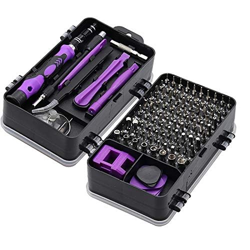 Image of 115-in-1 Precision Magnetic Screwdriver Set with Storage Case | Professional Multi-Bit Repair Tool Kit for Laptop, Mobile, PC, Watch, Eyeglasses, Gaming Console & Electronics (Black) (PARPAL)