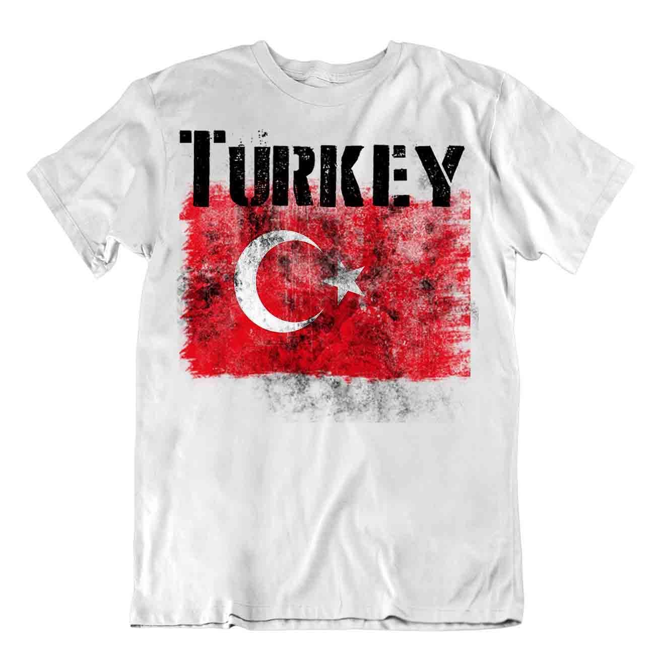 Turkey Flag Tshirt T-Shirt Tee top City map Star and Crescent Great Souvenir Casual T-Shirt Half Sleeve Round Neck Printed Men's t Shirt