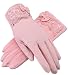 Women Driving Sunscreen Slip Gloves Cotton Gloves Breathable Lace Bow (One size, Pink)