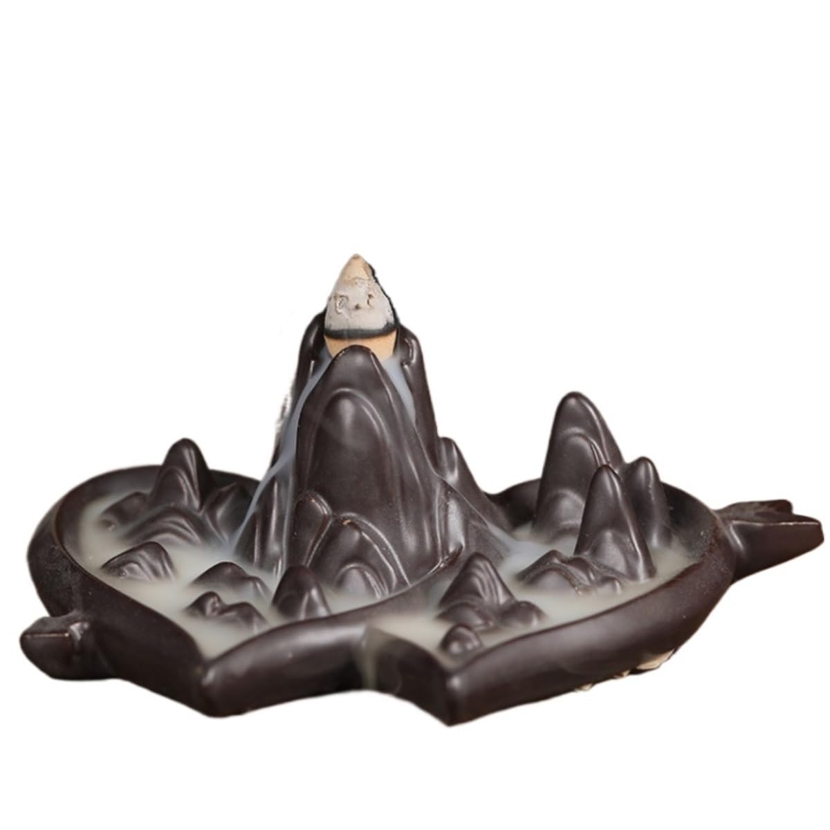 Incense Burner Backflow Incense Burner Sandalwood Ornaments Home Decor(Bruin)