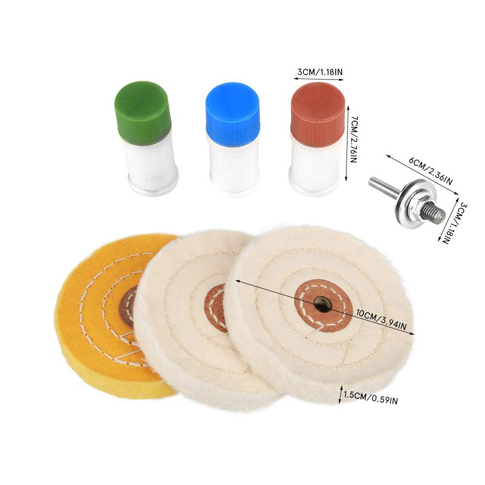 4 Inch Polishing Wheel with Buffing Compounds, 7Pcs Cleaning and Polishing Set - Image 3