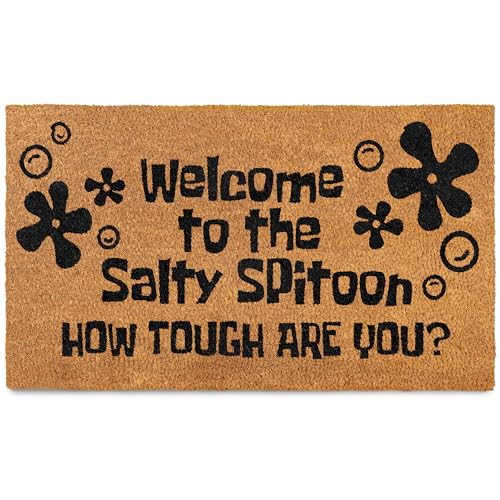 Go Away Doormat Welcome to The Salty Spittoon Door Mat 30x17 Inch, Salty Spittoon Doormat for Covered Outdoor Decor,...