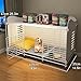 PJDDP Dog Cages Indoor, DIY Metal Wire Dog Kennel Enclosure, Pet Home Small Animal House, Detachable Dog Crate with Removable Tray, Top Storage,3 grids