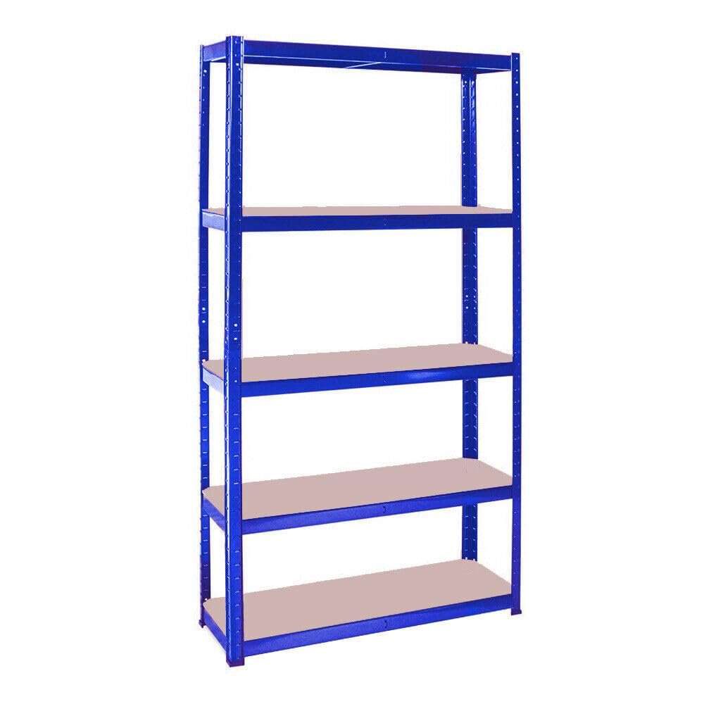 5 Tier Super Strong Heavy Duty Metal Shelving Racking 1500H 700W 300D 175kg Capacity Per Shelf For Garage Workshop Warehouse Shed Storage