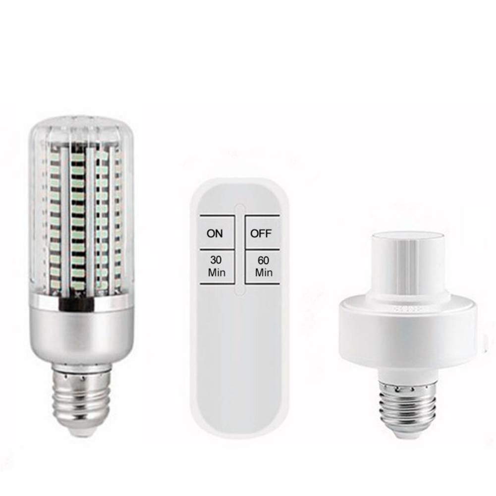 40W UV Esterilizador Lámpara, filtro de 130 granos de la lámpara LED E27 Bombillas maíz portátil lámparas ultravioleta UVC accesorio ligero de aire para el hogar Animales,Lamp + Remote Control