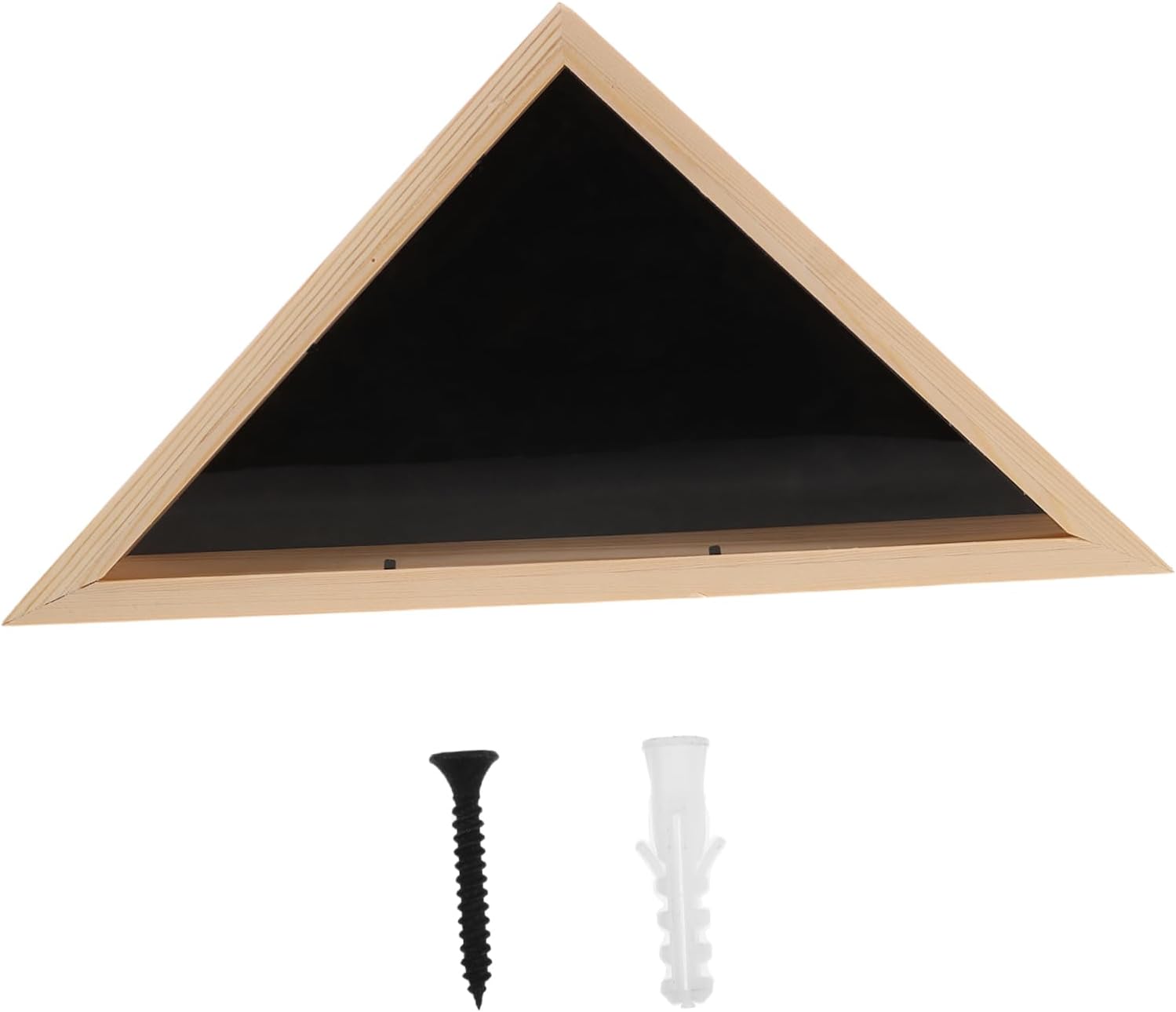 Healifty Wooden Flag Display Case with Shadow Box Feature Triangular Design for Veterans Funeral Flag Storage Rustic Home Decor Wall Mount Decoration